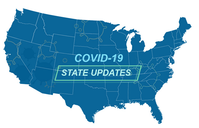 Map of United States with Info on COVID-19