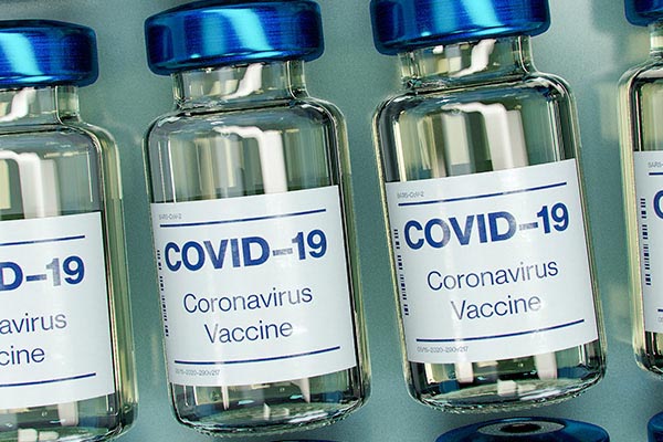 Coronavirus vaccines in glass vials 