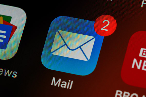 Email icon on a smartphone or other device.