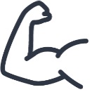 Bicep muscle flexing icon