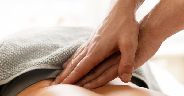 Client receiving a massage.